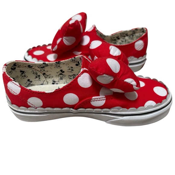 Vans x Disney Minnie Mouse Authentic Bow Sneakers Red White - Picture 8 of 10